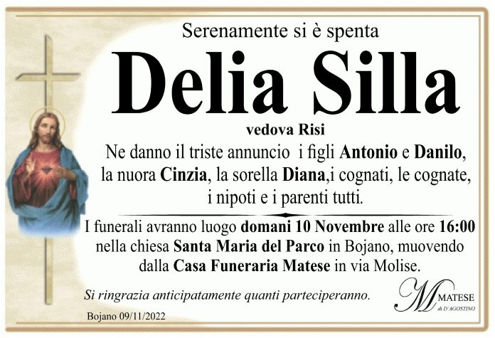 Delia Silla, ONORANZE FUNEBRI MATESE DI D'AGOSTINO
