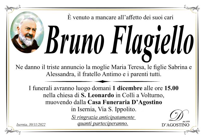 Bruno Flagiello, onoranze funebri D'Agostino
