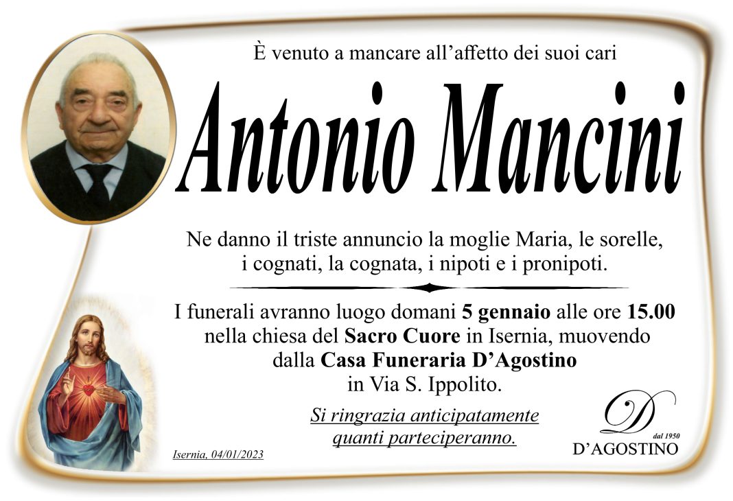 Antonio Mancini, Onoranze funebri D'Agostino