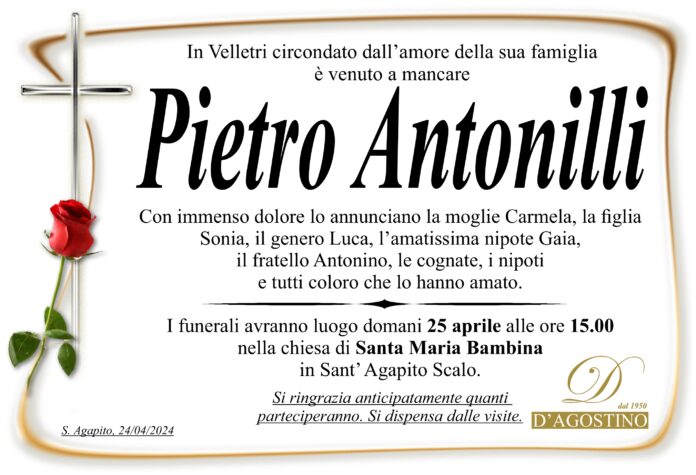 Pietro Antonilli, onoranze funebri D'Agostino