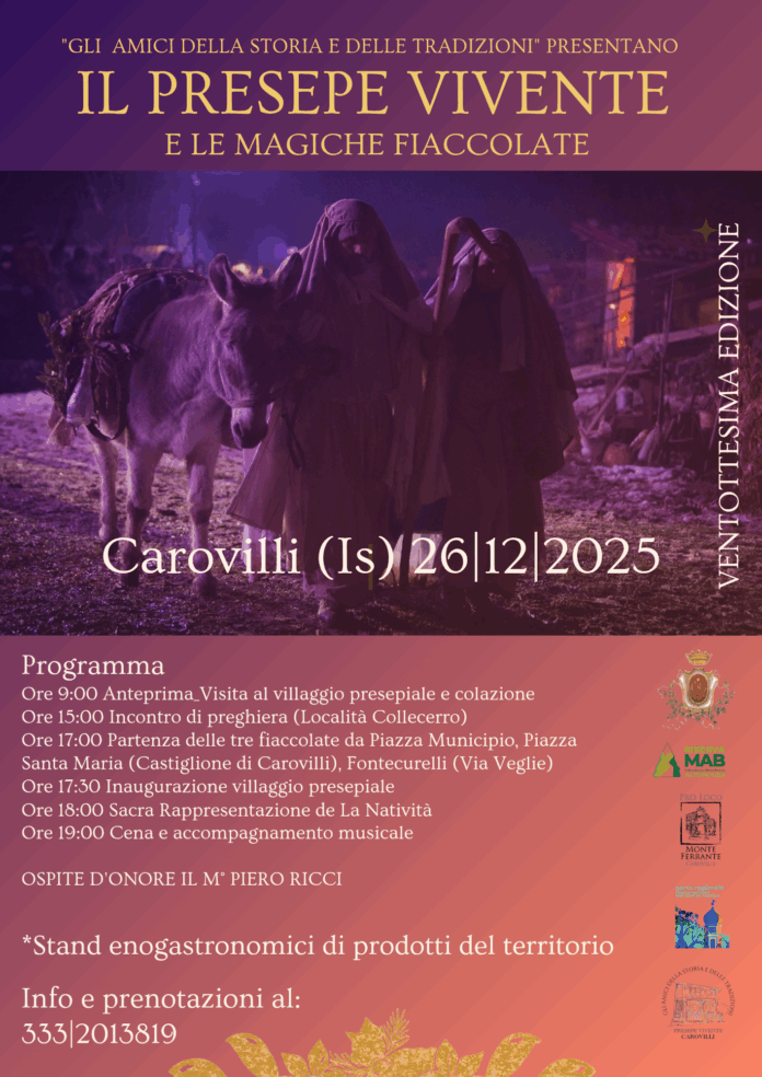 presepe vivente fiaccolate carovilli